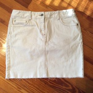 Loft white denim skirt